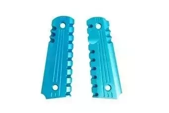 Aluminum Grip Covers for Colt 1911 Pistols - blue