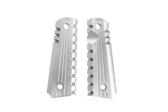 Aluminum Grip Covers for Colt 1911 Pistols - silver