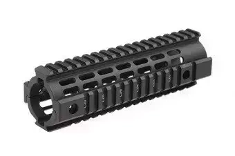 Zespół aluminiowych szyn RIS Quad Rail Freefloat Carbine length - Czarny
